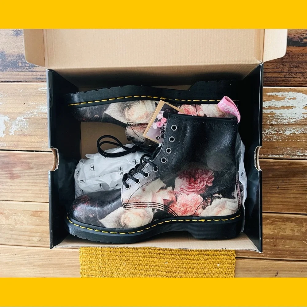 Dr. Martens Black Floral Boots - Picture 3 of 5